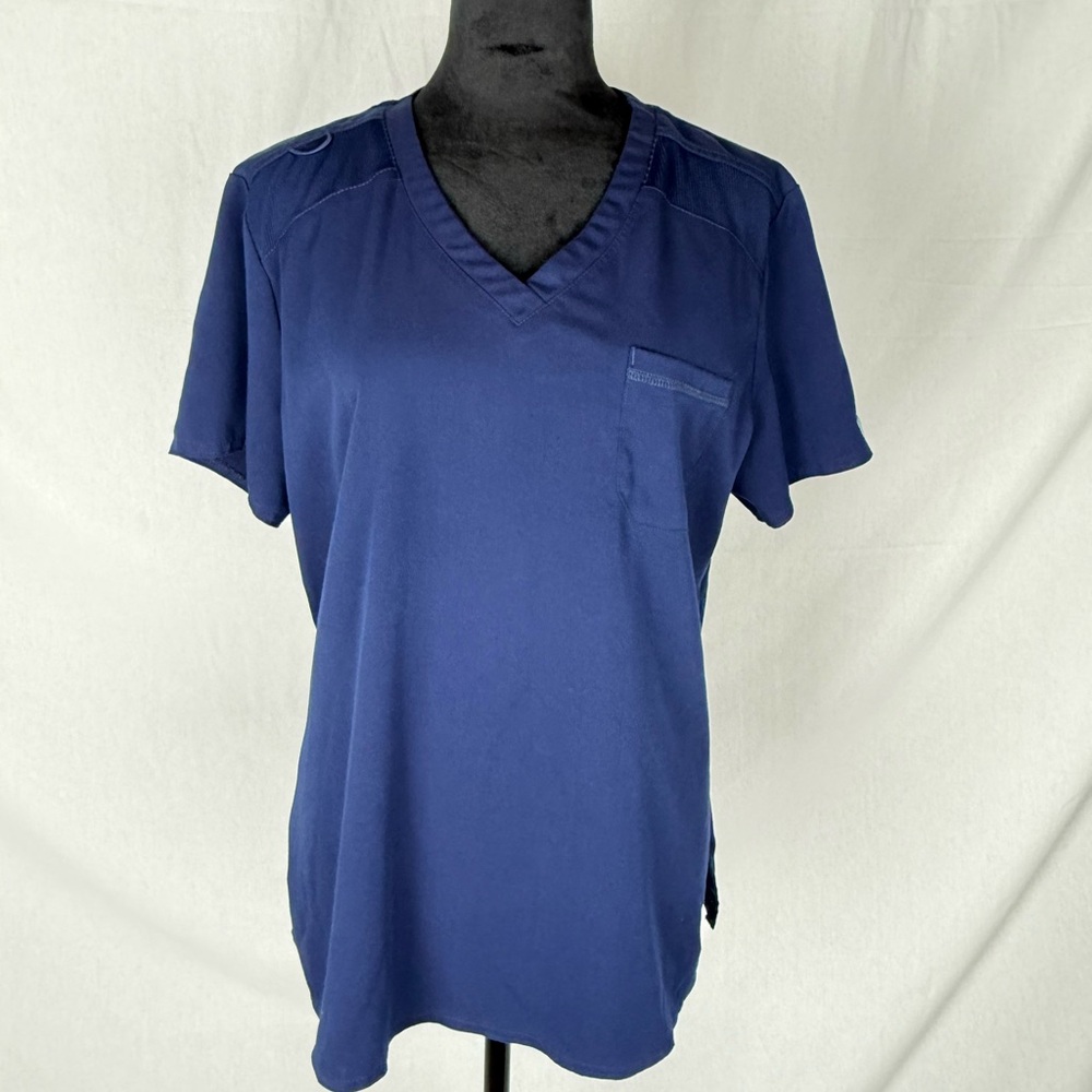 Med Couture Touch Scrub Set Navy Women’s Large Stretch Top & Pants